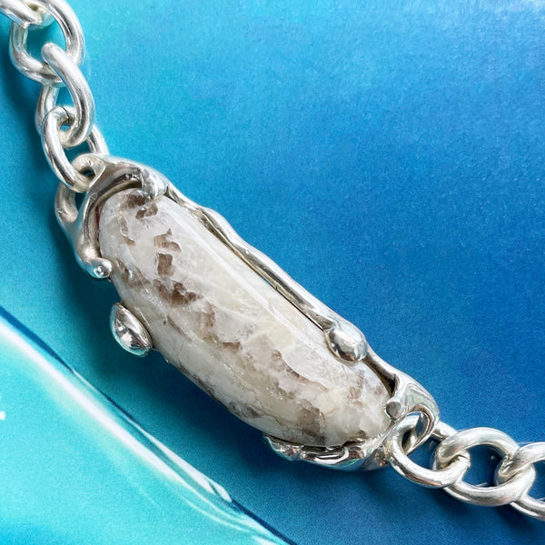 Calcite ID Bracelet in Silver