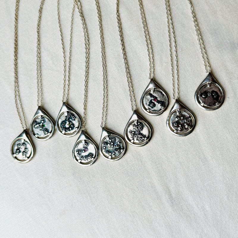 Silver Zodiac Coin Tear Necklace