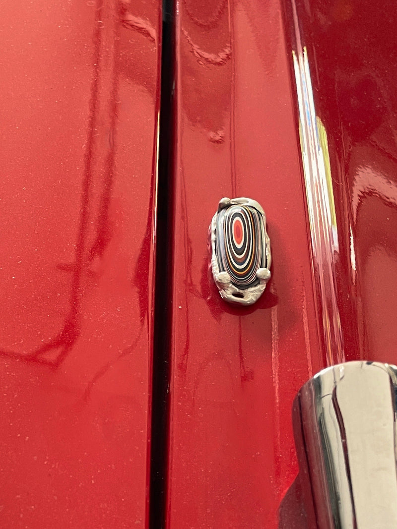 Fordite ID Bracelet #1 in Silver