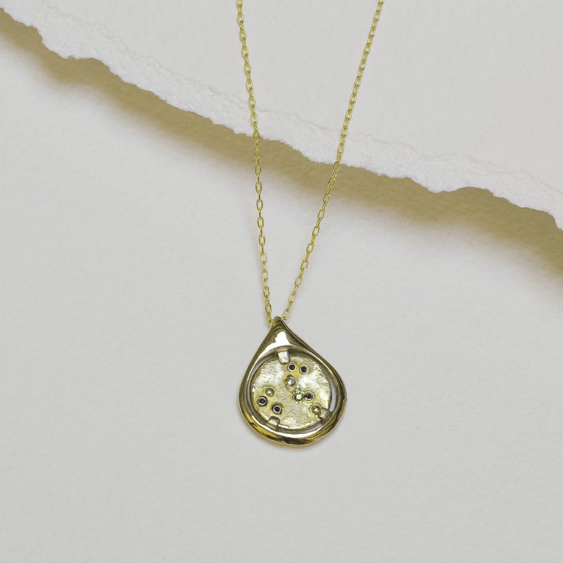 Leo Coin Tear Necklace solid 14k gold