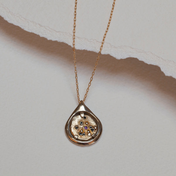 Aquarius Coin Tear Necklace