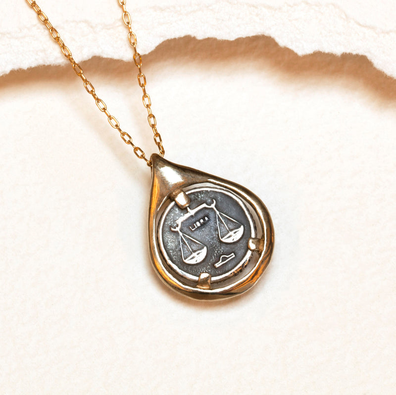 Libra Coin Tear Necklace