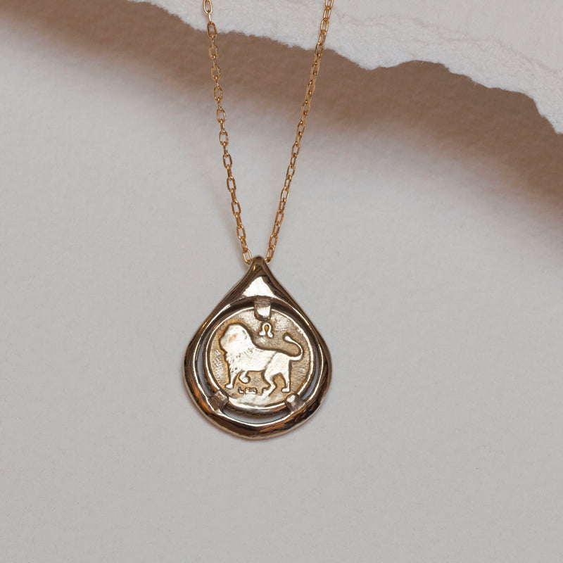 Leo Coin Tear Necklace