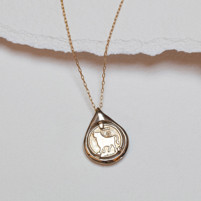 Taurus Coin Tear Necklace