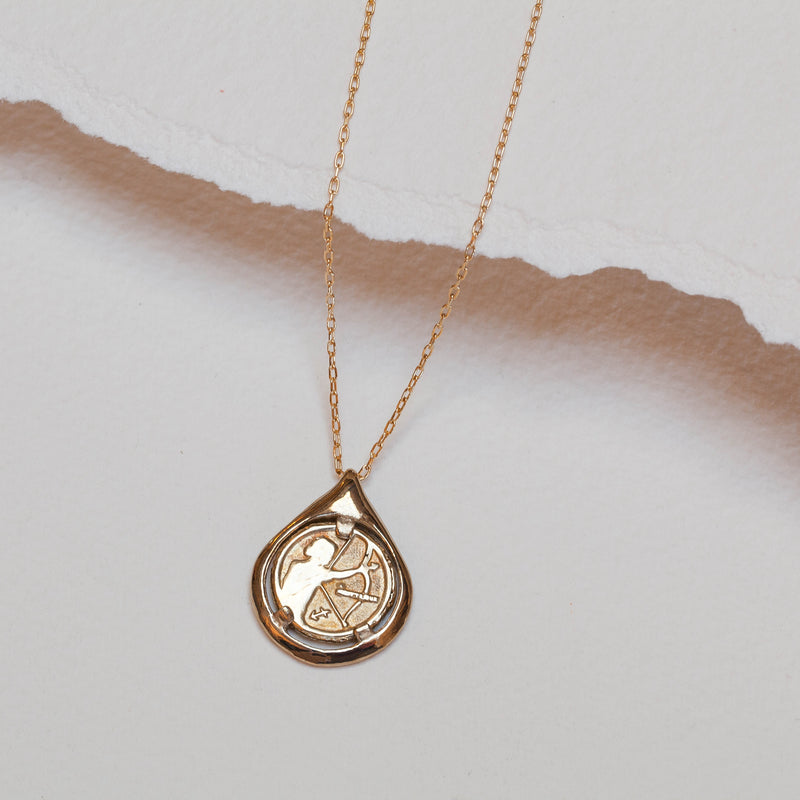 Sagittarius Coin Tear Necklace