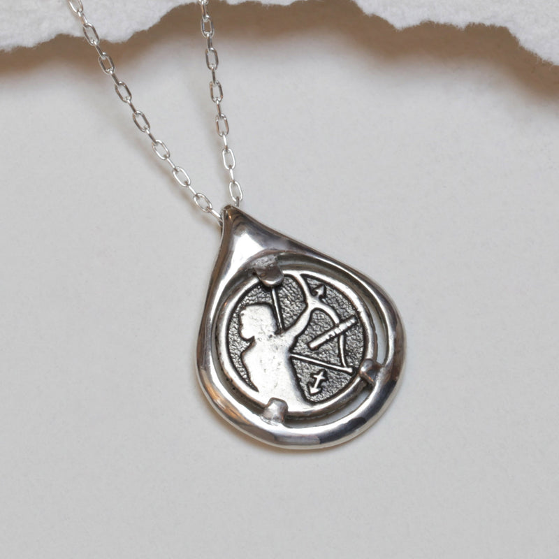 Aquarius Coin Tear Necklace