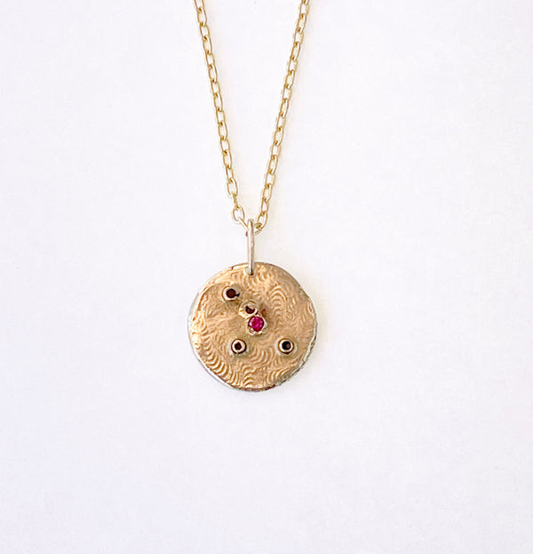 14k Gold Zodiac Coin Charm Necklace