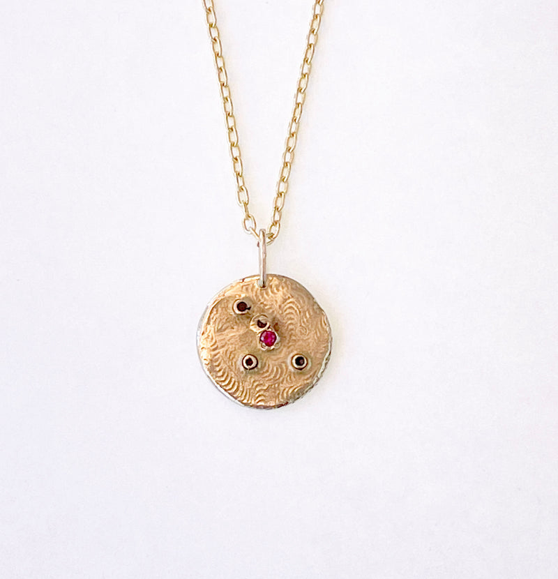 14k Gold Zodiac Coin Charm Necklace